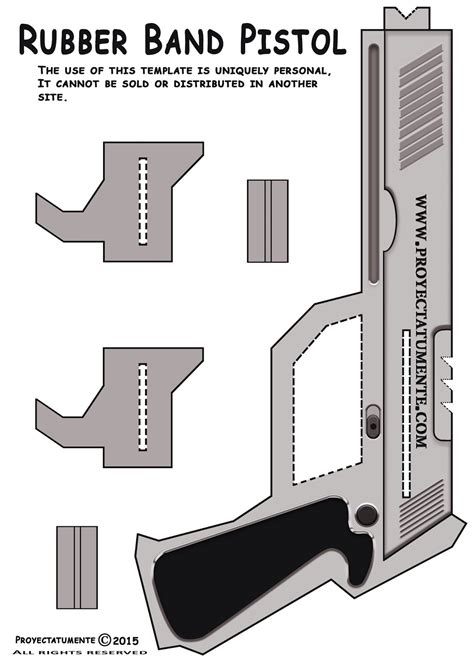 Printable Cardboard Rubber Band Gun Template